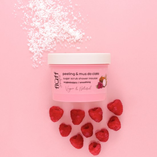 Fluff Sugar Scrub Shower Mousse - Raspberry and Coconut 200ml