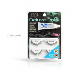 Ardell Deluxe Pack 110 Black (2τμχ) + Applicator + Κόλλα