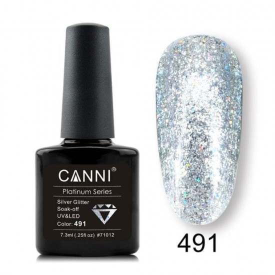 Canni Platinum Gel Polish Pure Silver 491 7.3ml