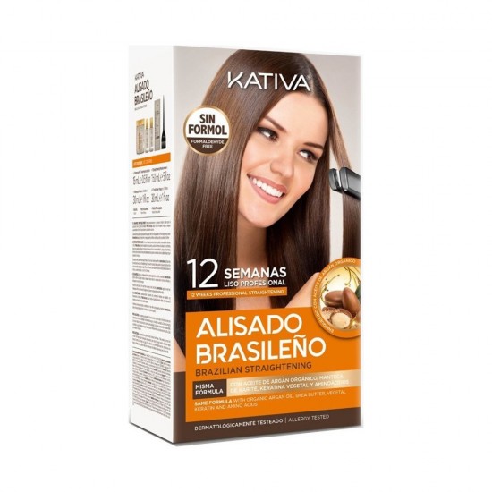 Kativa Alisado Brasileno Kit (Pre Treatment Sh. 15ml + Treatment 150ml + Shampoo 30ml + Conditioner 30ml) - (ολοκληρωμένο πακέτο βραζιλιάνικης θεραπείας κερατίνης)