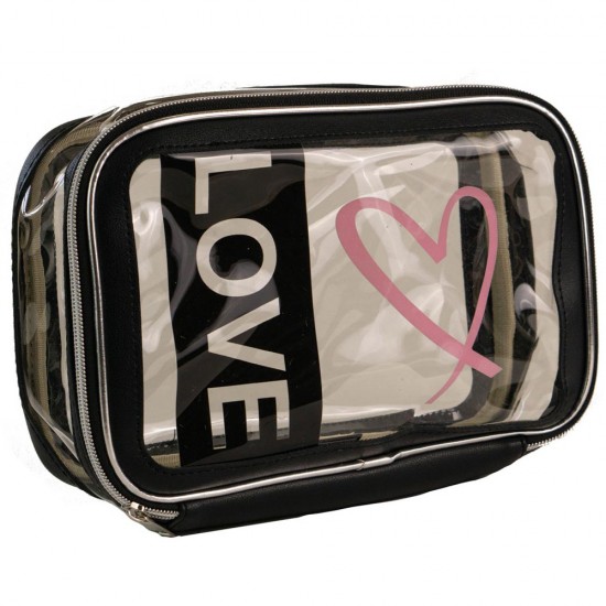 Ro-accessories Νεσεσέρ LOVE μαύρο - BAG495B