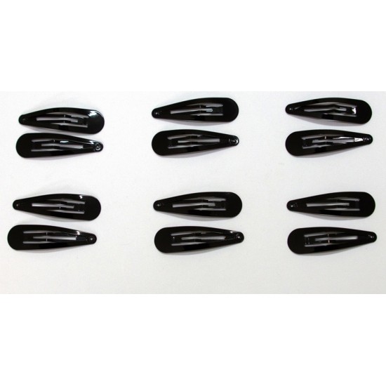 Ro-accessories Κλικ κλακ μαλλιών μαύρα  5cm  σετ 2 τμχ - 12-0016