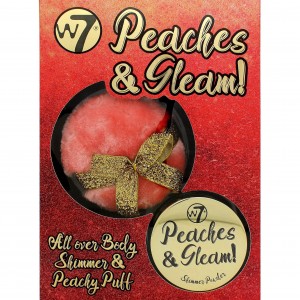 Peaches καιamp; Gleam Body Shimmer and Puff Set