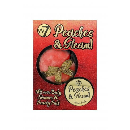 Peaches καιamp; Gleam Body Shimmer and Puff Set