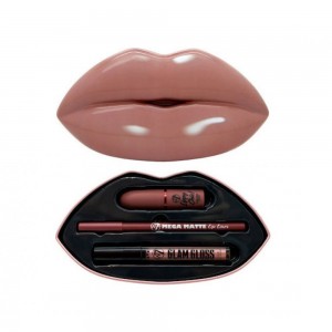 W7 Cosmetics Kiss Kit Nude Attitude Lipstick, Lip Gloss ,Lip Pencil