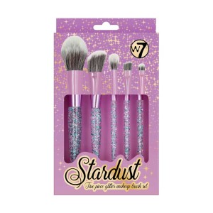 W7 Stardust five glitter make up brush set 