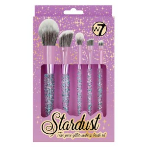 W7 Stardust five glitter make up brush set 