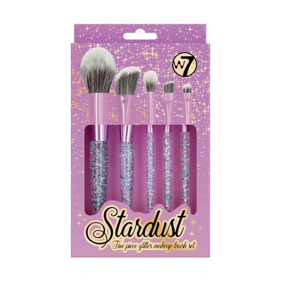 W7 Stardust five glitter make up brush set 